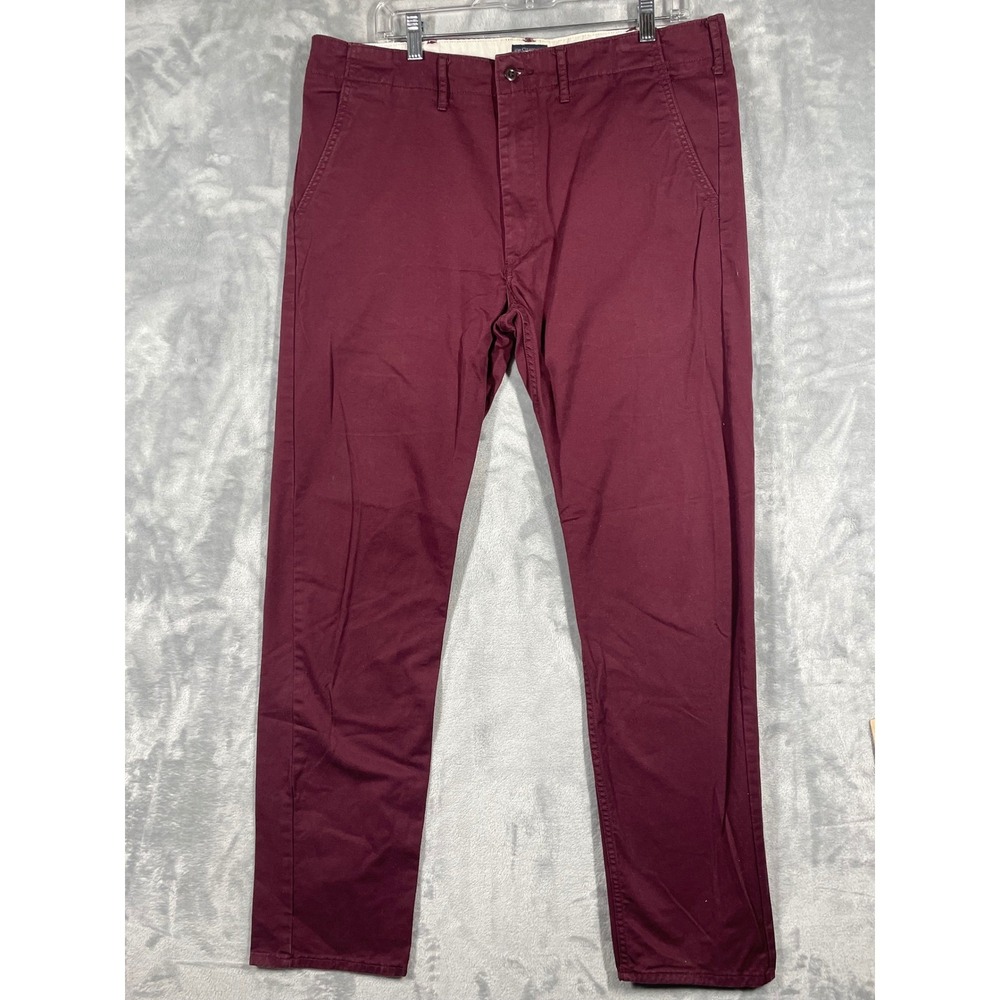 Levis XX Chino Slim Taper Pants Mens 36x31.5 Burgundy Maroon 32941-0013 Stretch